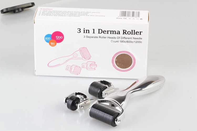 OEM/ODM kundenspezifische Marke 3 In 1 Drs Derma Roller für Anti-Aging Edelstahl Titan 3