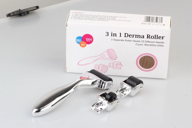 OEM/ODM kundenspezifische Marke 3 In 1 Drs Derma Roller für Anti-Aging Edelstahl Titan 4